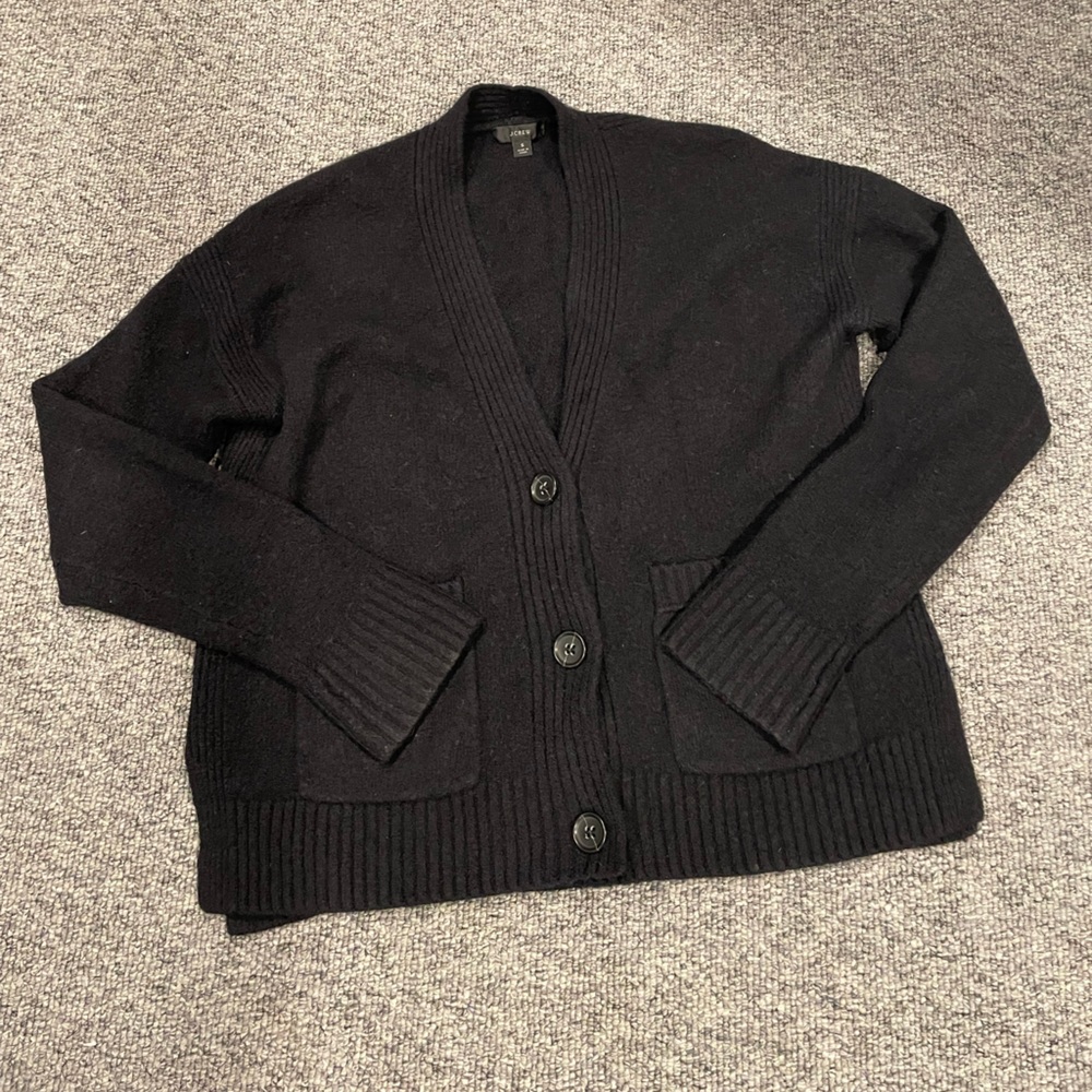 J. Crew Mohair and Alpaca Blend Black Cardigang
